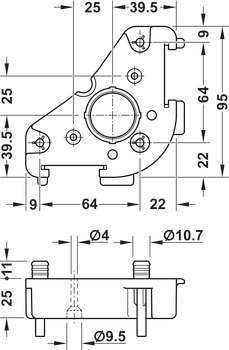 Montážní podložka, pro soklový systém Häfele AXILO® 78