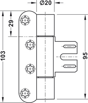 Stavební dveřní závěs, Simonswerk VN 8939/100 M, pro falcové objektové dveře do 100 kg