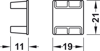 Nábytkový spoj, Pro systém hliníkových rámů Häfele Dresscode