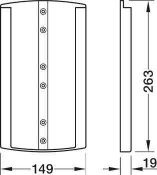 Podpěra, Pro sklopnou tyč 2004, k přišroubování na boční panel