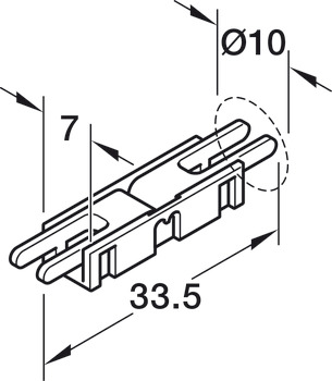 Klip konektor, pro Häfele Loox5 osvětlovací LED pásku, 5 mm, 2pólový (jednobarevný)
