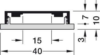 Designový profil pro spodní montáž, Celková výška 10 mm