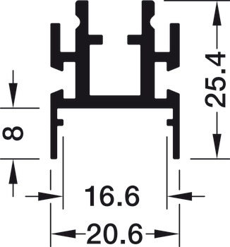 Základní profil, pro systém profilů 5190, pro osvětlovací LED pásky 10 mm