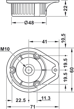 Montážní podložka, pro soklový systém Häfele AXILO® 48