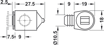 Magnetický uzávěr, přídržná síla 3,0–4,0 kg, k nalisování, kulaté