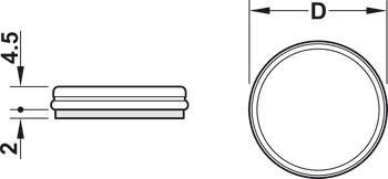 Otočný kluzák, kulatý, k nalisování ⌀ 20 až 50 mm