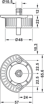 Montážní podložka, pro soklový systém Häfele AXILO<sup>®</sup> 48