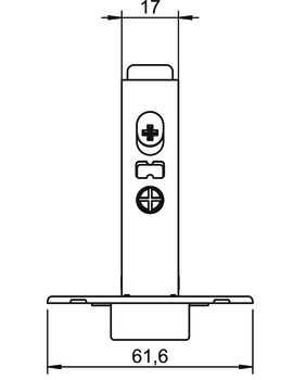 Miskový závěs, Häfele Metalla 110 SM 105°, polonaložená montáž/oboustranná montáž