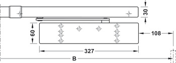 Horní dveřní zavírač, TS 5000 L-R-ISM VP, EN 2–6, s kluznou lištou, Geze