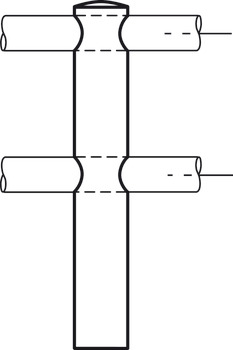 Držák relingu, systém relingu nástavby, pro 1 reling nástavby 6 mm, středový sloupek