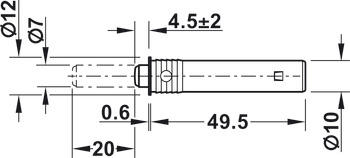 Tlačná záskočka, pro vrtání, ⌀ 10 mm nebo k přišroubování do řady vrtaných otvorů 32/37