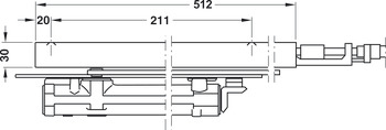Dveřní zavírač, Dormakaba ITS 96 GSR, 2–4 v souladu s EN 1154, pro 2křídlé dveře, skrytý