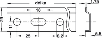 Závěsný profil, Ocel, délka 1 250 mm