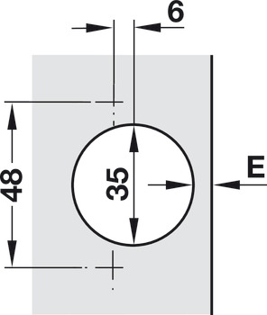 Nábytkový závěs, Häfele Duomatic 94°, pro tlusté a profilové dveře do 35 mm, polonaložená montáž/oboustranná montáž