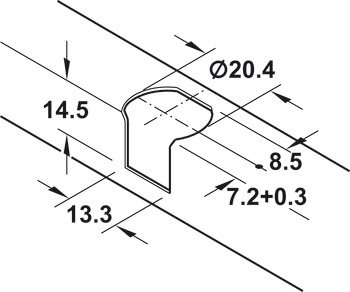 Tělo spoje, Rafix Tab 20 S, pro tloušťku police od 19 mm