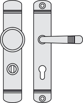 Bezpečnostní dveřní kliky, mosaz, Bisschop, Art Deco 8615 KZS/686R/1870 (CC)