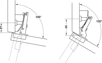 Úhlová montážní podložka k nasunutí, Häfele Duomatic A, pro rohové aplikace od +10° do +30°