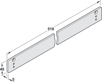 Montážní podložka, Pro kluznou lištu Dorma TS 92 XEA a TS 98 XEA (výška 40 mm)