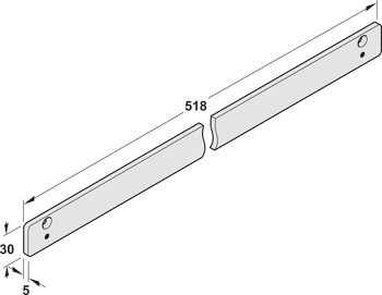 Montážní podložka, Pro kluznou lištu Dorma TS 92 XEA a TS 98 XEA (výška 30 mm)