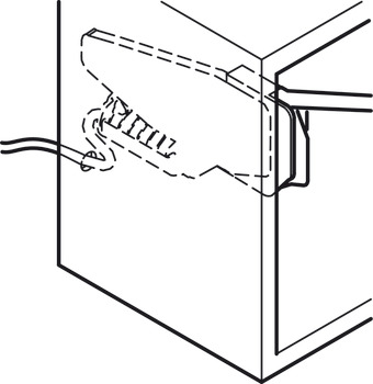 Dvojité zdvihací výklopné kování, Häfele Free fold E (elektrické)