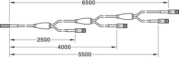 4cestný prodlužovací kabel, pro Häfele Loox5 12 V, 2pólové (jednobarevné)
