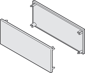 Sada koncové krytky, pro dvojitou pojezdovou kolejnici 81 x 33 mm (Š x V) a panel k nacvaknutí na obou stranách, výška 38 mm