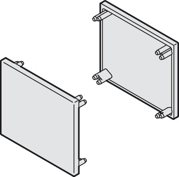 Sada koncové krytky, pro jednoduchou pojezdovou kolejnici 31 x 33 mm (Š x V) a panel k nacvaknutí na obou stranách, výška 38 mm