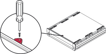 Držák pro stabilizaci čelního panelu, Držák pro stabilizaci čelního panelu, Häfele Matrix Box P