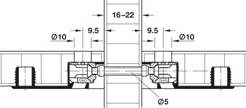 Dvojitá táhla, Systém Rafix 20, otvor pro táhlo 5 mm, 2dílný