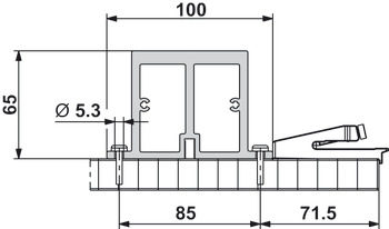 Vyztužovací profil pro pojezdovou kolejnici, Pro dvojité systémy do max. 2800 mm bez středového panelu