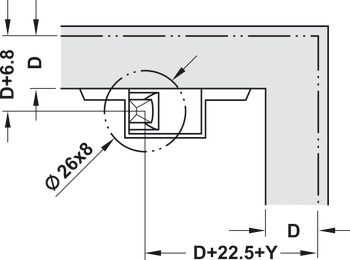 Záskočka dveří, pro Duomatic Push, jednoduché, s nastavovacím adaptérem