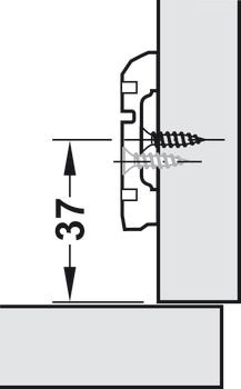 Křížová montážní podložka, Häfele Metallamat A, výškové nastavení pomocí drážky