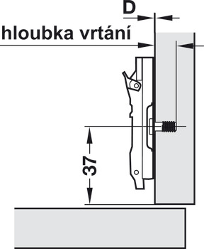 Křížová montážní podložka, Häfele Duomatic SM, zinková slitina, s předmontovanými eurošrouby
