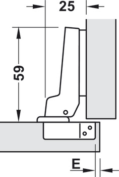 Miskový závěs, Metalla A G1 110°, polonaložená montáž/oboustranná montáž