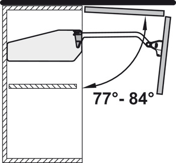 Dveřní omezovač úhlu otevření, 90°, pro dvojité výklopné lámací kování Free Fold