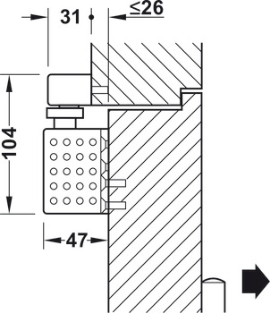 Horní dveřní zavírač, TS 92 G Basic, design Contur, s kluznou lištou, EN 1–4, Dorma