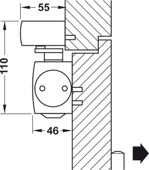 Horní dveřní zavírač, TS 5000 L-R, EN 2–6, s kluznou lištou, Geze