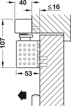 Horní dveřní zavírač, TS 93 B EMF, design Contur, EN 2–5, Dorma