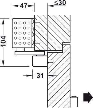 Horní dveřní zavírač, TS 92 B Basic, design Contur, s kluznou lištou, EN 1–4, Dorma