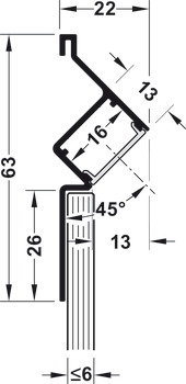 Profil pro povrchovou montáž, Profil 5107 pro osvětlovací LED pásky 10 mm