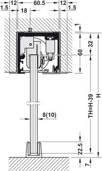 Nosný úhelník / krycí držák, Pro integrovanou montáž na strop