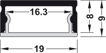 Designový profil pro spodní montáž, Profil 4105 pro osvětlovací LED pásky 10 mm