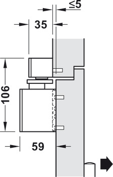 Horní dveřní zavírač, Dorma TS 98 XEA GSR-EMF2/BG, s kluznými lištami a elektromechanickou funkcí aretace v otevřené poloze, pro dvojité dveře, EN 1–6
