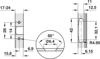 Miskový závěs, Duomatic 105°, vložená montáž