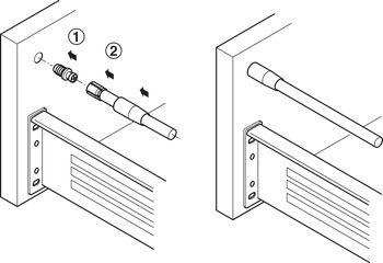 Sada podélného relingu, Pro jednostěnný systém zásuvkových výsuvů s bočnicí, Häfele Matrix Box Single A