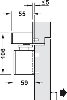 Horní dveřní zavírač, Dorma TS 98 XEA GSR-EMR2/BG, s kluznými lištami, elektromechanická funkce aretace v otevřené poloze a integrovaný systém kouřového hlásiče, pro dvojité dveře, EN 1–6