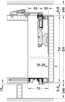 Dřevěné posuvně skládací dveře, HAWA Folding Concepta 25, sada, závěsy s mechanismem tlumeného zavírání