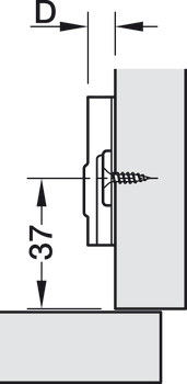 Křížová montážní podložka, Häfele Metalla 110 SM, se systémem rychlomontáže, k přišroubování pomocí vrutů do dřevotřísky