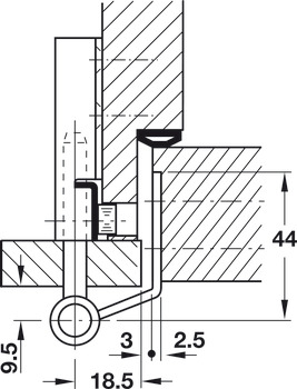 Díl na dveřní křídlo, Simonswerk V 0087 WF, pro bezfalcové vnitřní dveře do 70 kg