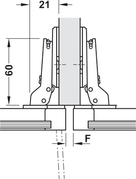 Nábytkový závěs, Häfele Metalla 510 SM 105°, polonaložená montáž/oboustranná montáž